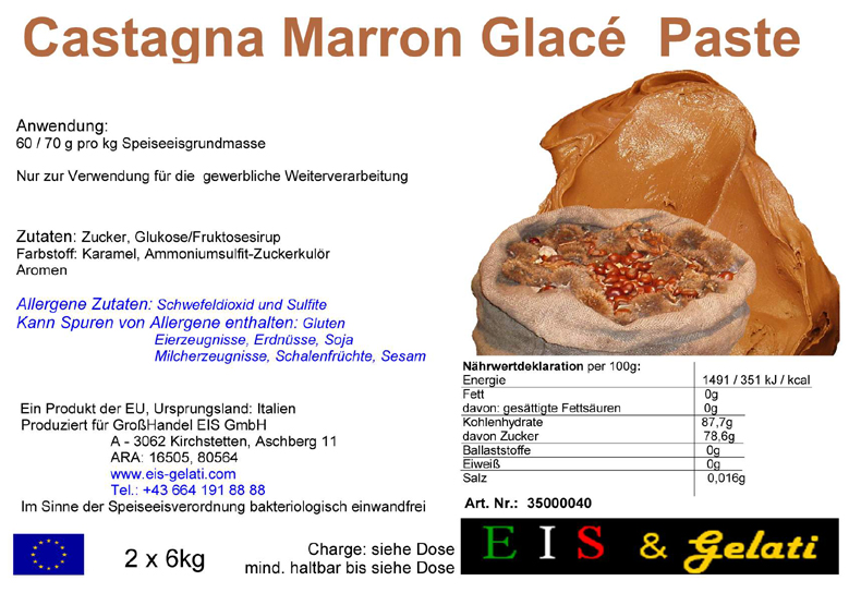 Eis & Gelati Castagna Marron Glacé Paste. Zur Produktion von Maroni Eis