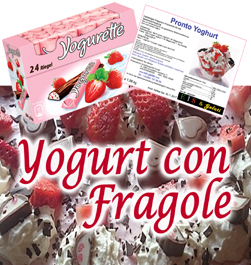 Yogurt con Fragole.Joghurt mit Erdbeere Yogurett. Feines Speiseeis nach Yogurette Art bei GroßHandel EIS GmbH