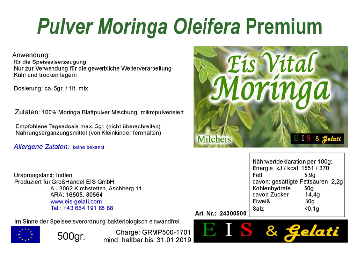 Moringa Oleifera Premium. Eis & Gelati Blattpulver für Speiseeis