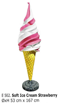 Eiswerbung Softeistüte, Werbeeistüte, Außenwerbung Erdbeereis Eiswerbung Softeistüte, Werbeeistüte, Außenwerbung Erdbeereis